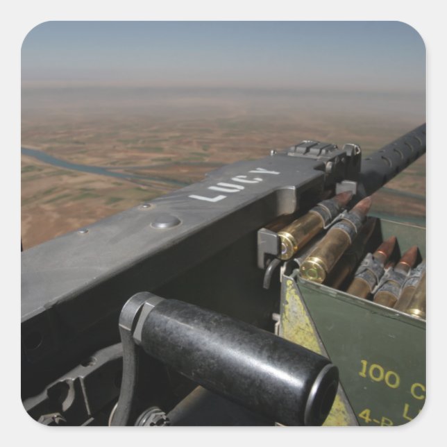 Ein 50-Kaliber-Maschinengewehr Quadratischer Aufkleber (Vorderseite)