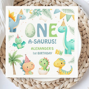 Ein A-Saurus Dinosaurier 1. Geburtstag Junge Papie Serviette