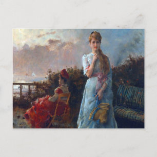 Ein Abend am Meer von Alfred Stevens Postkarte