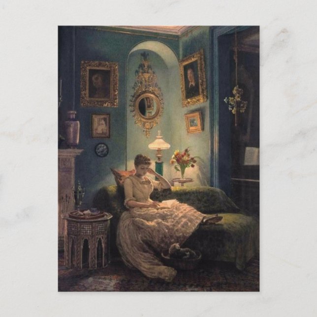 Ein Abend auf der Zuhause Postkarte (Vorderseite)