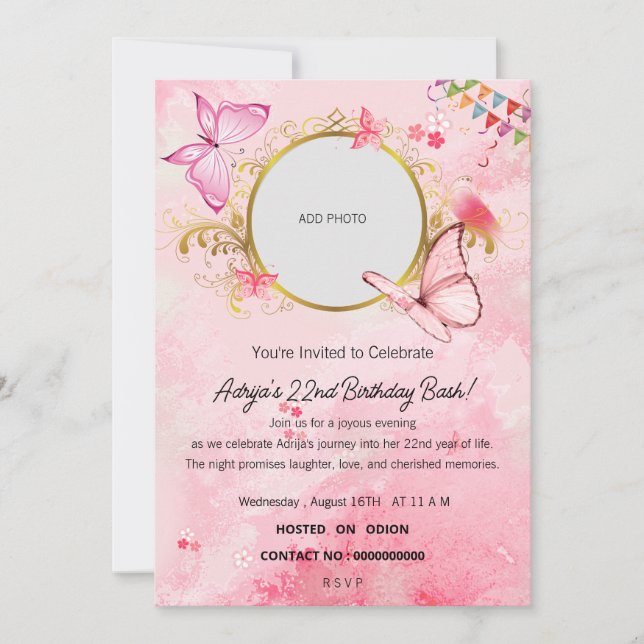 Ein Abend der Feier"Geburtstag Einladung (Vorderseite)