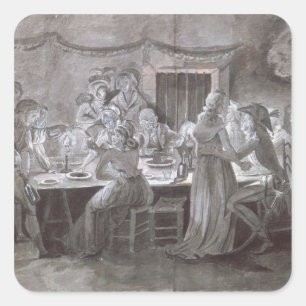 Ein Abend Hochzeit Quadratischer Aufkleber