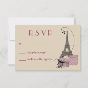 Ein Abend in der Paris-Party-Wartekarte RSVP Karte