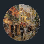 Ein Abend in Paris Dartscheibe<br><div class="desc">© Marilyn Hageman/wildes Apple.  Ein Bild eines Abends in Paris. Die Leute,  die auf die Straße,  die Geschäfte und die Häuser gehen,  können auf dem Bild gesehen werden.</div>