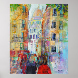 Ein Abends-Weg zu Sacre Coeur Poster