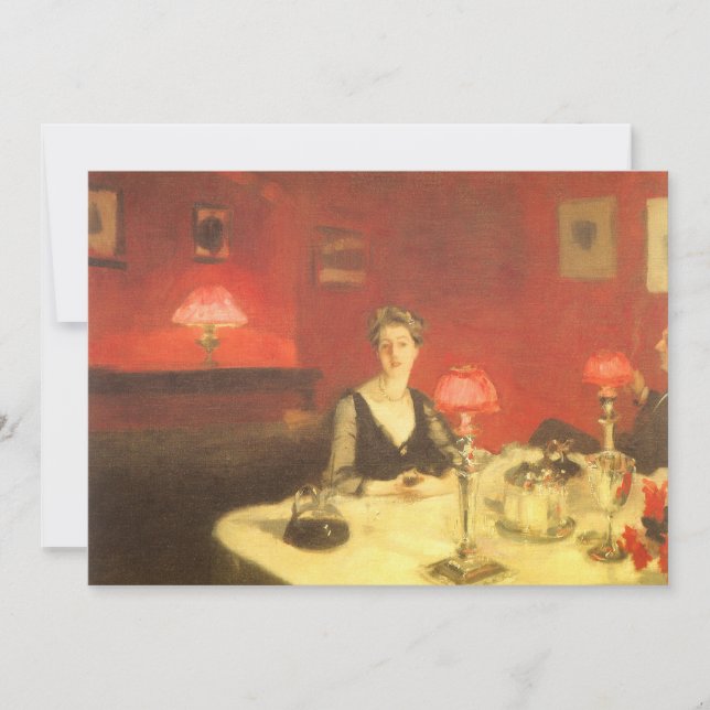 Ein Abendtisch am Abend von John Singer Sargent Einladung (Vorderseite)