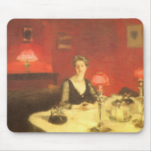 Ein Abendtisch am Abend von John Singer Sargent Mousepad