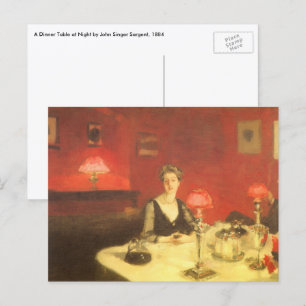 Ein Abendtisch am Abend von John Singer Sargent Postkarte