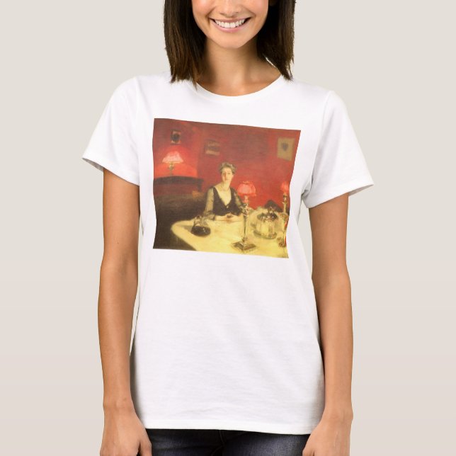 Ein Abendtisch am Abend von John Singer Sargent T-Shirt (Vorderseite)
