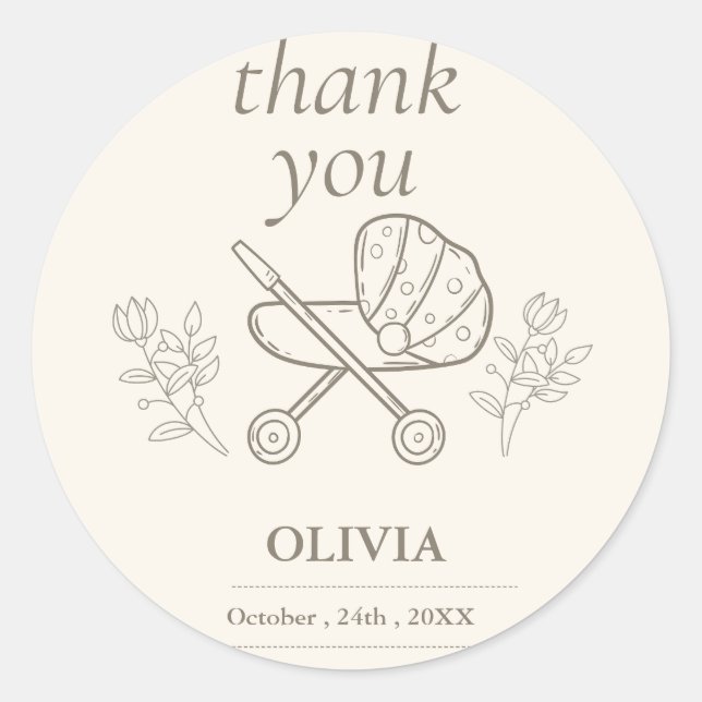 Ein abenteuerliches Abenteuer | Neutrale Babydusch Runder Aufkleber (Vorderseite)