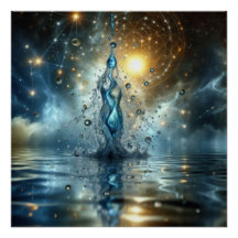 Ein Abfluss reinen Wassers auf einem blauen See