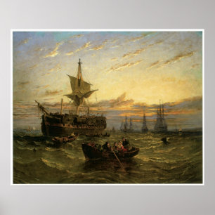 Ein abgebautes OstIndianman in der Themse-Mündung, Poster