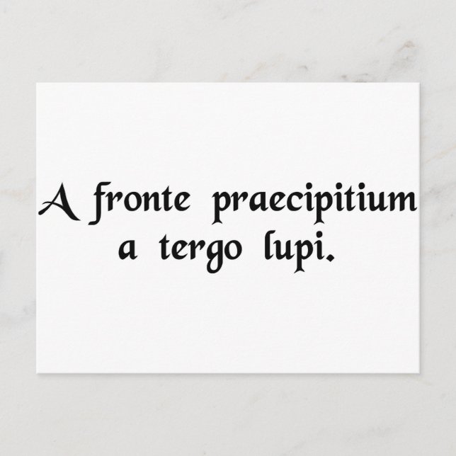 Ein Abgrund vor sich, Wölfe dahinter Postkarte (Vorderseite)