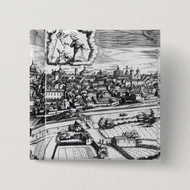 Ein Abschnitt einer Karte von Mailand, 1640 Button (Vorderseite)
