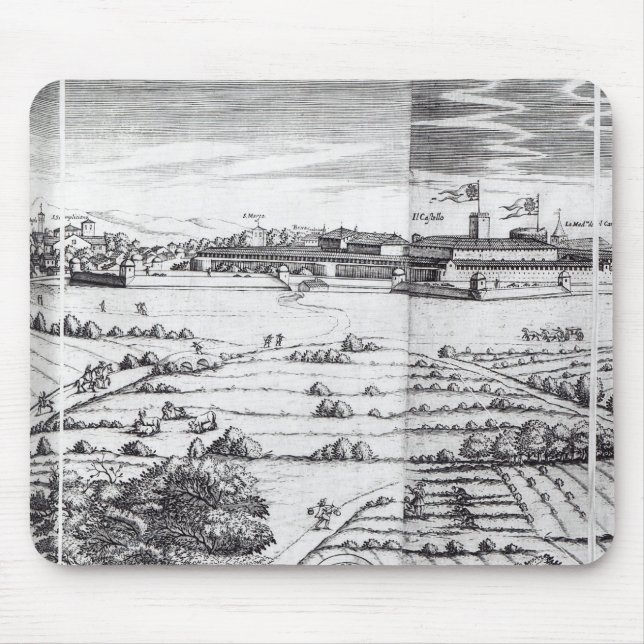 Ein Abschnitt einer Karte von Mailand, 1640 Mousepad (Vorne)