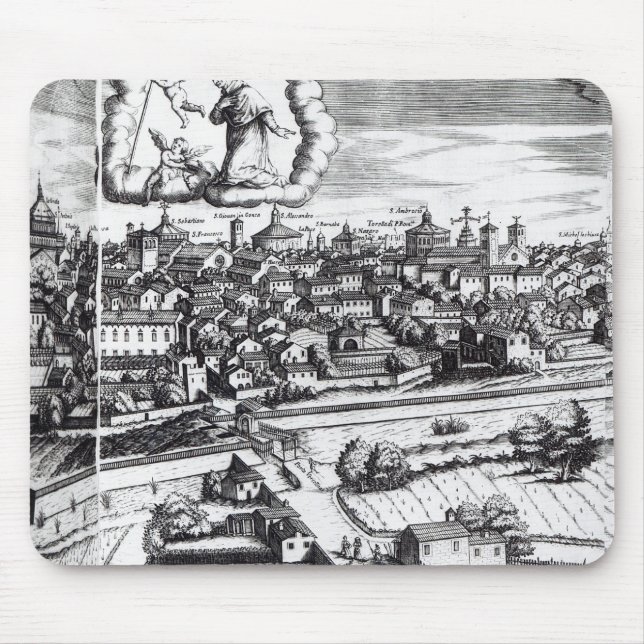 Ein Abschnitt einer Karte von Mailand, 1640 Mousepad (Vorne)