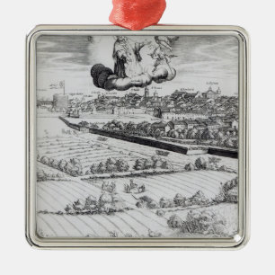Ein Abschnitt einer Karte von Mailand, 1640 Ornament Aus Metall