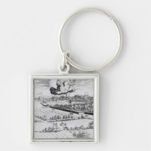 Ein Abschnitt einer Karte von Mailand, 1640 Schlüsselanhänger