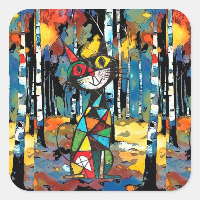 Ein Abstrakter Kinda-Tag Quadratischer Aufkleber (Vorderseite)