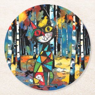 Ein Abstrakter Kinda-Tag Runder Pappuntersetzer