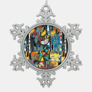 Ein Abstrakter Kinda-Tag Schneeflocken Zinn-Ornament