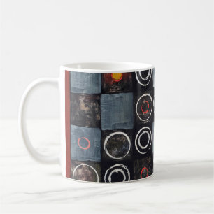 ein abstraktes Bild; ein Raster mit eingestanzten Kaffeetasse