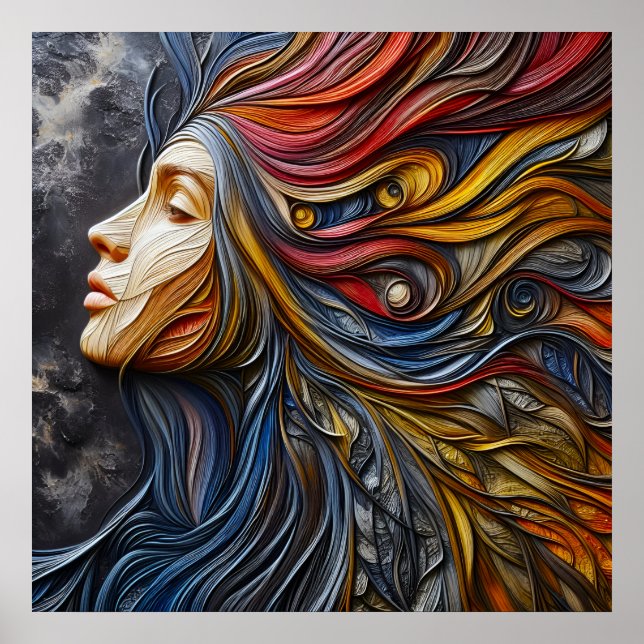 Ein Abstraktes Frauenportrait mit Arroganz Poster (Vorne)
