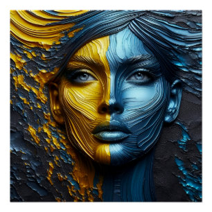 Ein Abstraktes Gesicht 1 - Stilvolle Kunst Poster