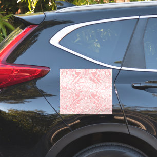 ein abstraktes, rosa und weißes Design auf weißem  Aufkleber