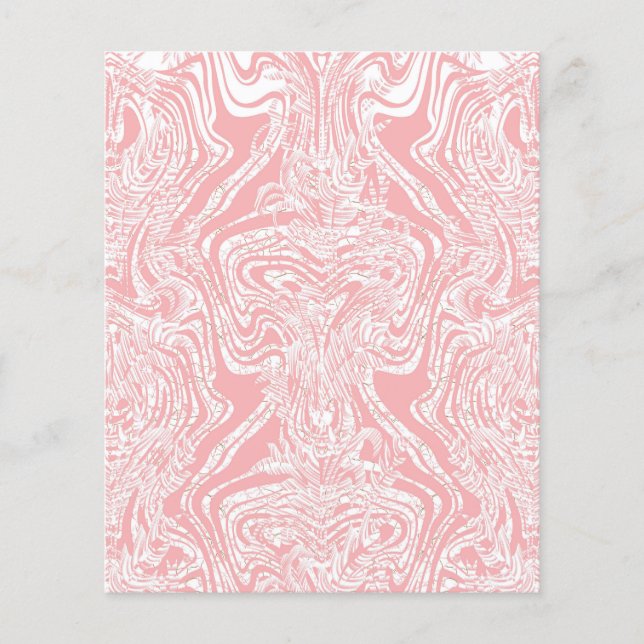 ein abstraktes, rosa und weißes Design auf weißem  Flyer (Vorne)