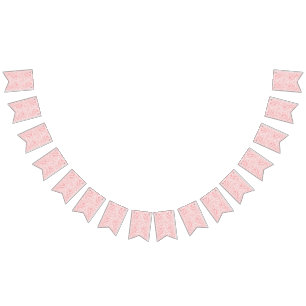 ein abstraktes, rosa und weißes Design auf weißem  Wimpelkette