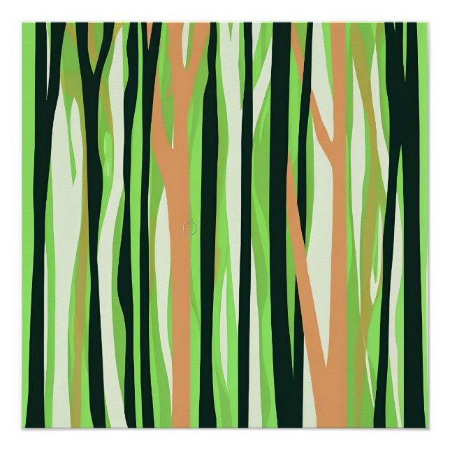 ein abstraktes, stilisiertes Waldbild Poster (Vorderseite)