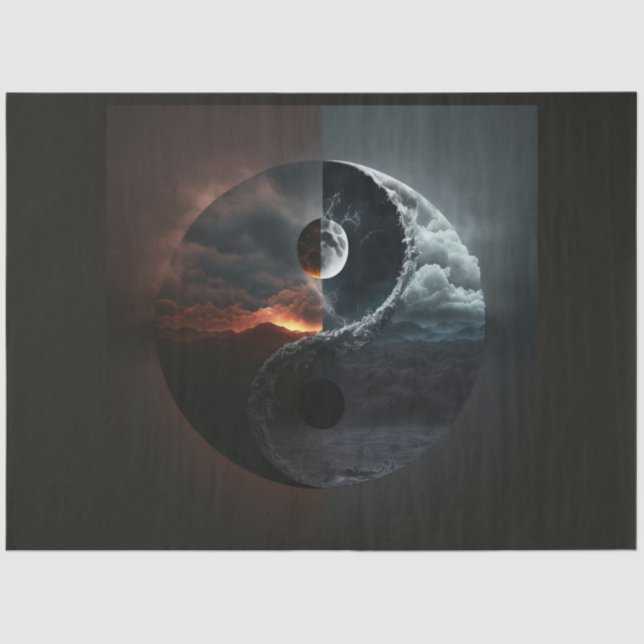 Ein Abstraktes Ying Yang Series Design 4 Seidenpapier (Vorderseite)