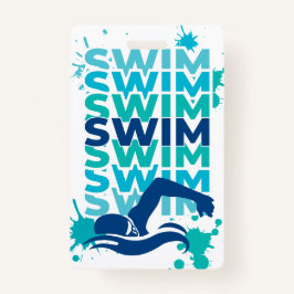 Ein Abzeichen für die Swim-Tasche eines Athleten Ausweis