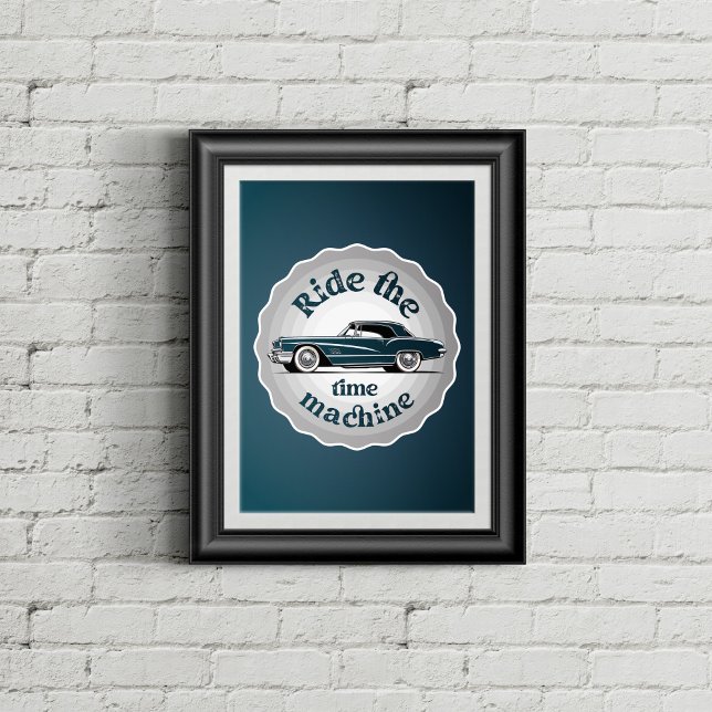 Ein abzeichenförmiges Grafik mit einem Oldtimer da Poster (Von Creator hochgeladen)