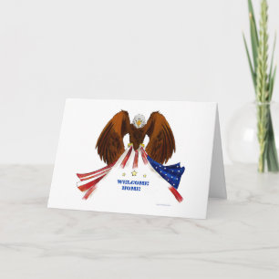 Ein Adler begrüßt heimkehrende Veteranen patriotis Karte