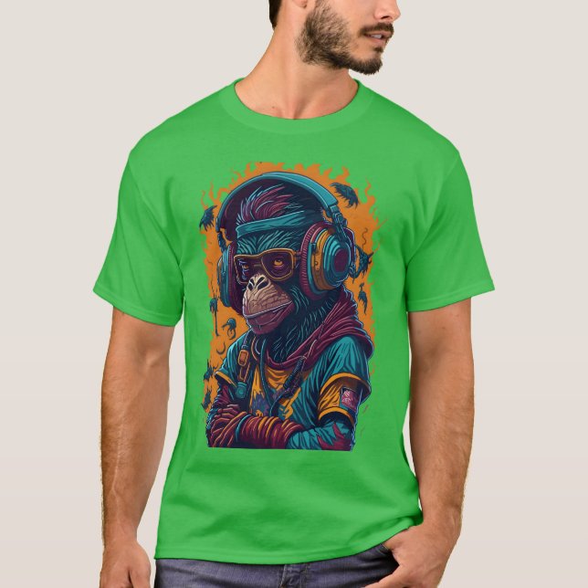 Ein Affe Rapper retro T-Shirt (Vorderseite)