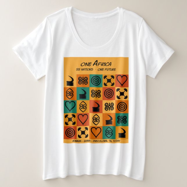 Ein Afrika – Adinkra – Ghana -  Große Größe T-Shirt (Design vorne)