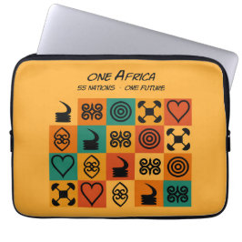 Ein Afrika – Adinkra – Ghana -  Laptopschutzhülle