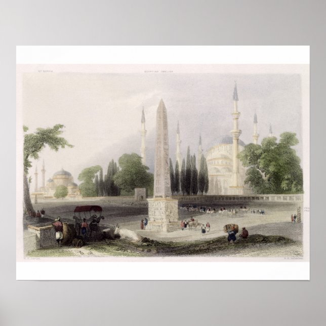 Ein ägyptischer Obelisk im Atmeidan oder Hippodrom Poster (Vorne)