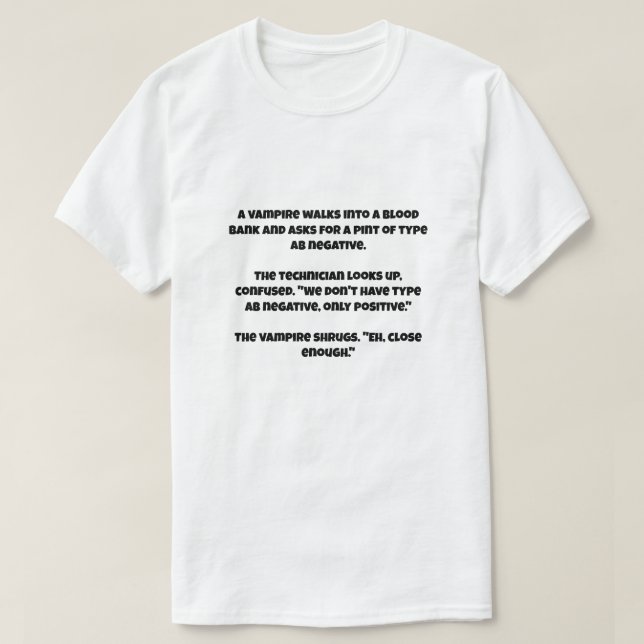 Ein AI Witz über einen Vampir T-Shirt (Design vorne)