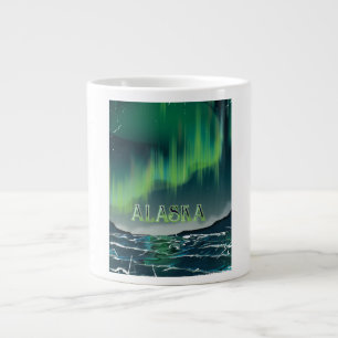 Ein Alaskan Aurora Vintage Reiseposter Jumbo-Tasse