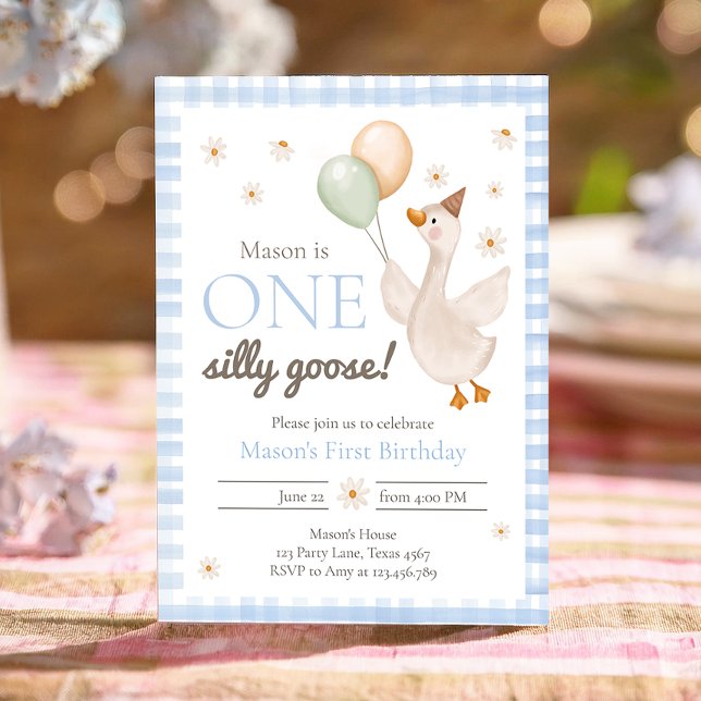 Ein Alberner Gänsefrühlingshof Party Erstgeburt Einladung (Von Creator hochgeladen)