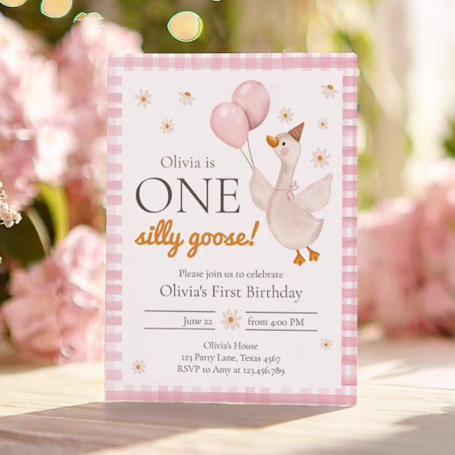 Ein Alberner Gänsefrühlingshof Party Erstgeburt Einladung (Von Creator hochgeladen)