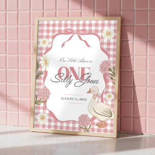 Ein Alberner Gänsehornhaubenkern Pink 1. Geburtsta Poster