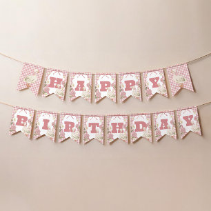 Ein Alberner Gänsehornhaubenkern Pink 1. Geburtsta Wimpelkette