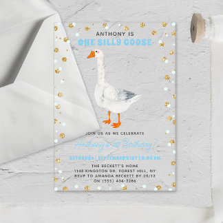 Ein Alberner Gänsehund 1. Geburtstag Acryleinladungen