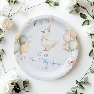 Ein Alberner Gänsejunge 1. Geburtstag Pappteller