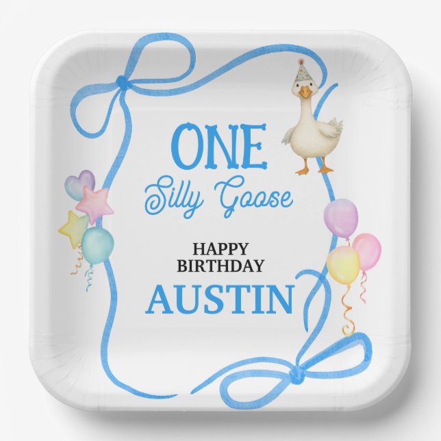 Ein Alberner Gänsejunge zum ersten Geburtstag Pappteller (Vorderseite)