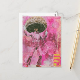 Ein alberner mmm mmm rosa retro tanzender Pilz Postkarte